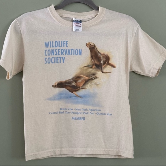 Wildlife Conservation Society Seal T Shirt Bronx Zoo Central Park Zoo Queens Zoo - Picture 1 of 6